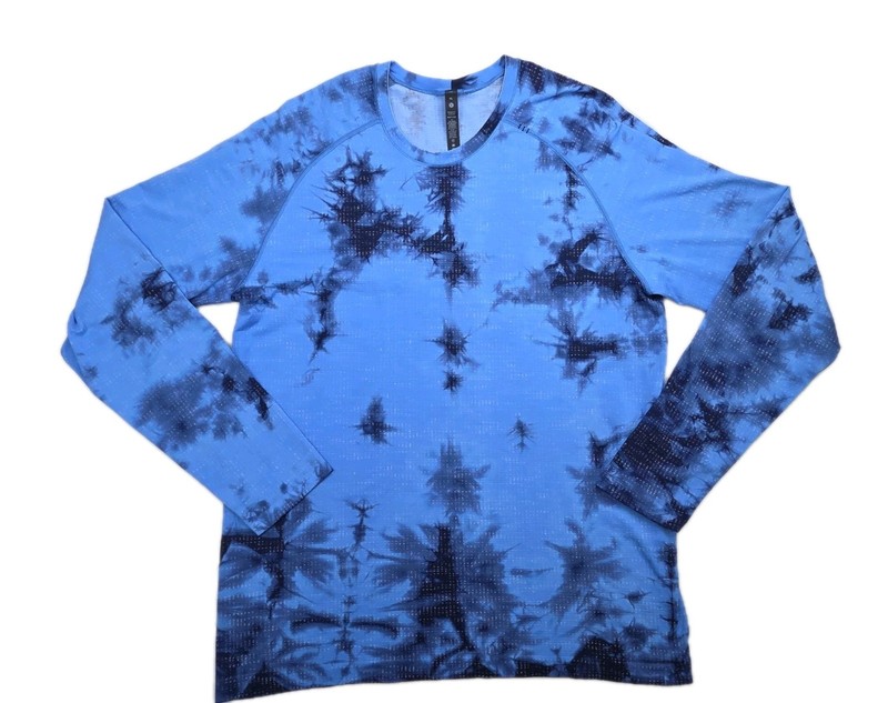 Lululemon Disconnect Marble Dye Blue Nile Metal Vent Tech Long 2.0 Shirt XL Rare gallery