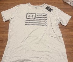 UNDER ARMOUR 4XL Shirt NEW w/tags GRAY FREEDOM Cotton Poly USA FLAG 4XL