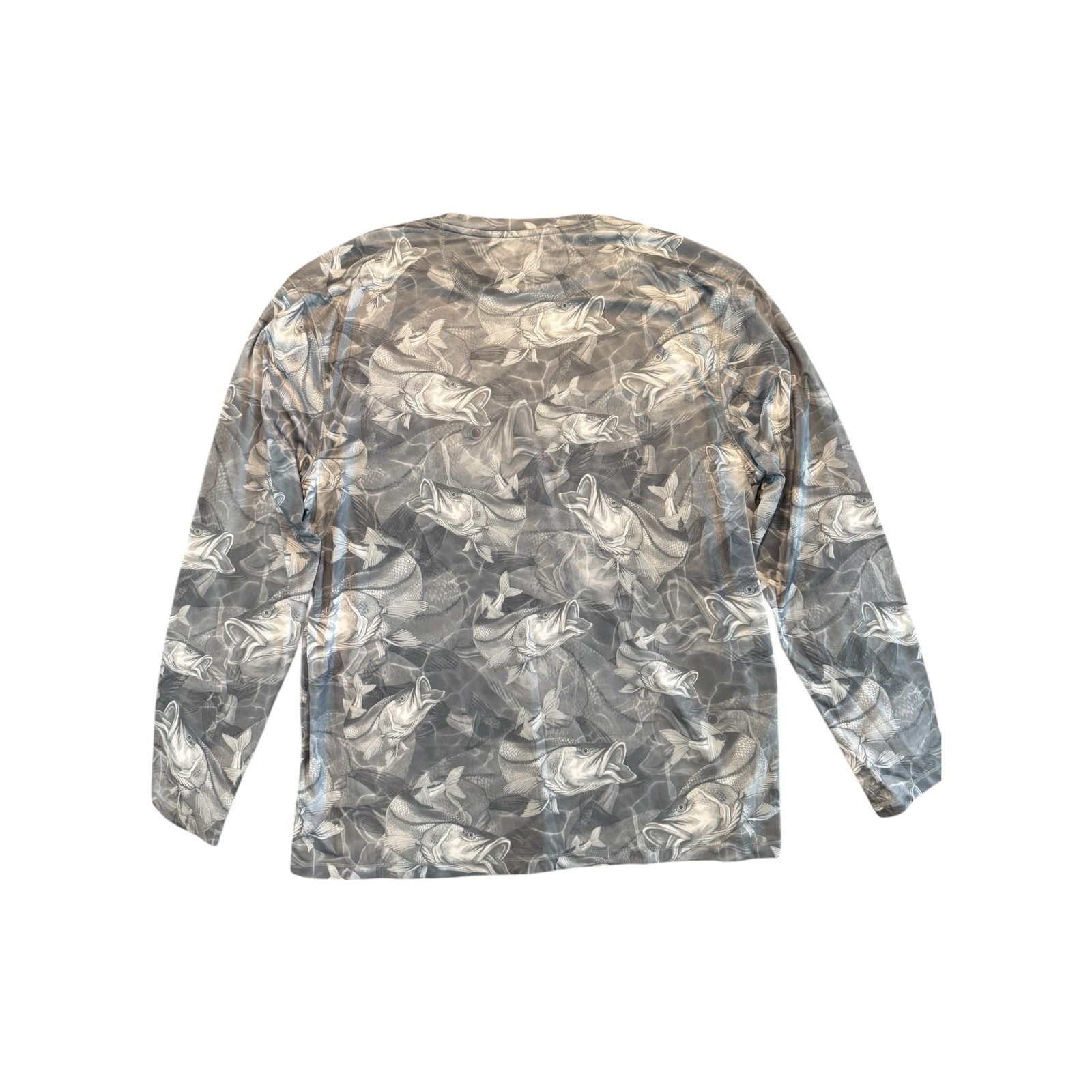 Reel Legends Reel-Tec Shirt Men’s L Gray Long Sleeve Performance Bass Fishing gallery