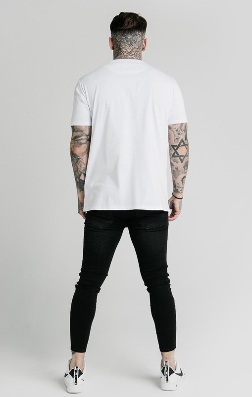SikSilk Men's X Faze Apex Standard Square Hem Tee T-Shirt White XXS gallery