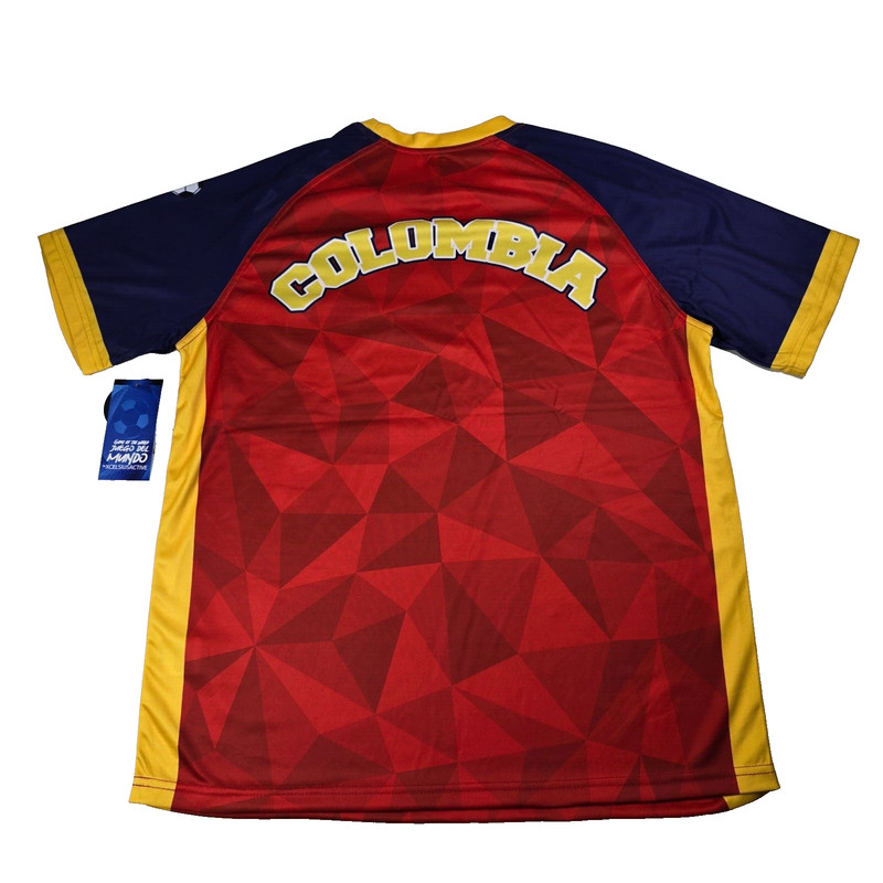 Juego Del Mundo Mens Colombia Soccer Jersey Large Red Yellow Blue Athletic NEW gallery