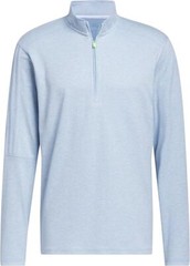 Men’s Adidas Blue Cotton 3-Stripes 1/4 Zip Pullover Golf Sweater Shirt New