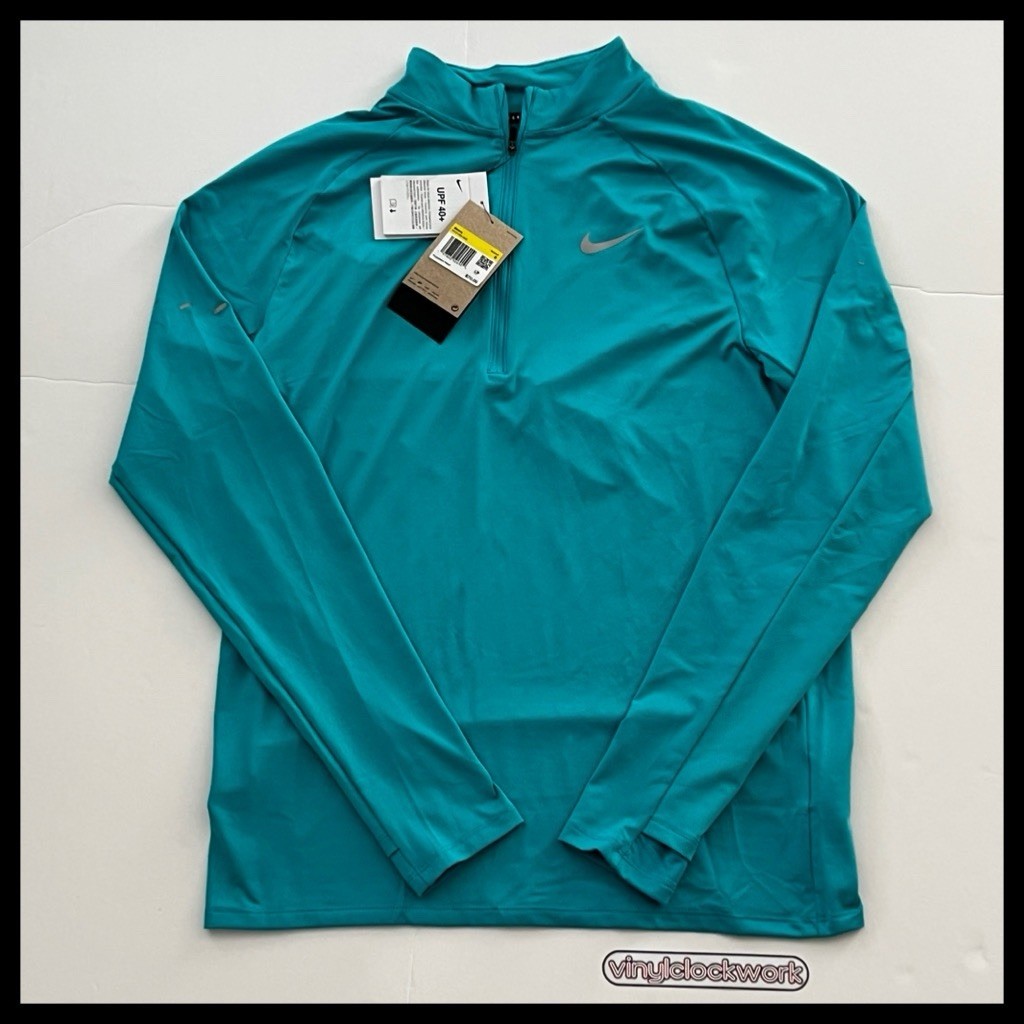 Nike Stride Dri-FIT 1/4 Zip Running Shirt Mens Small S Aqua Turquoise HV2180-345 gallery