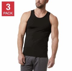 32 Degrees Cool Men’s Comfort Mesh Tank, 3-Pack | Black | Small