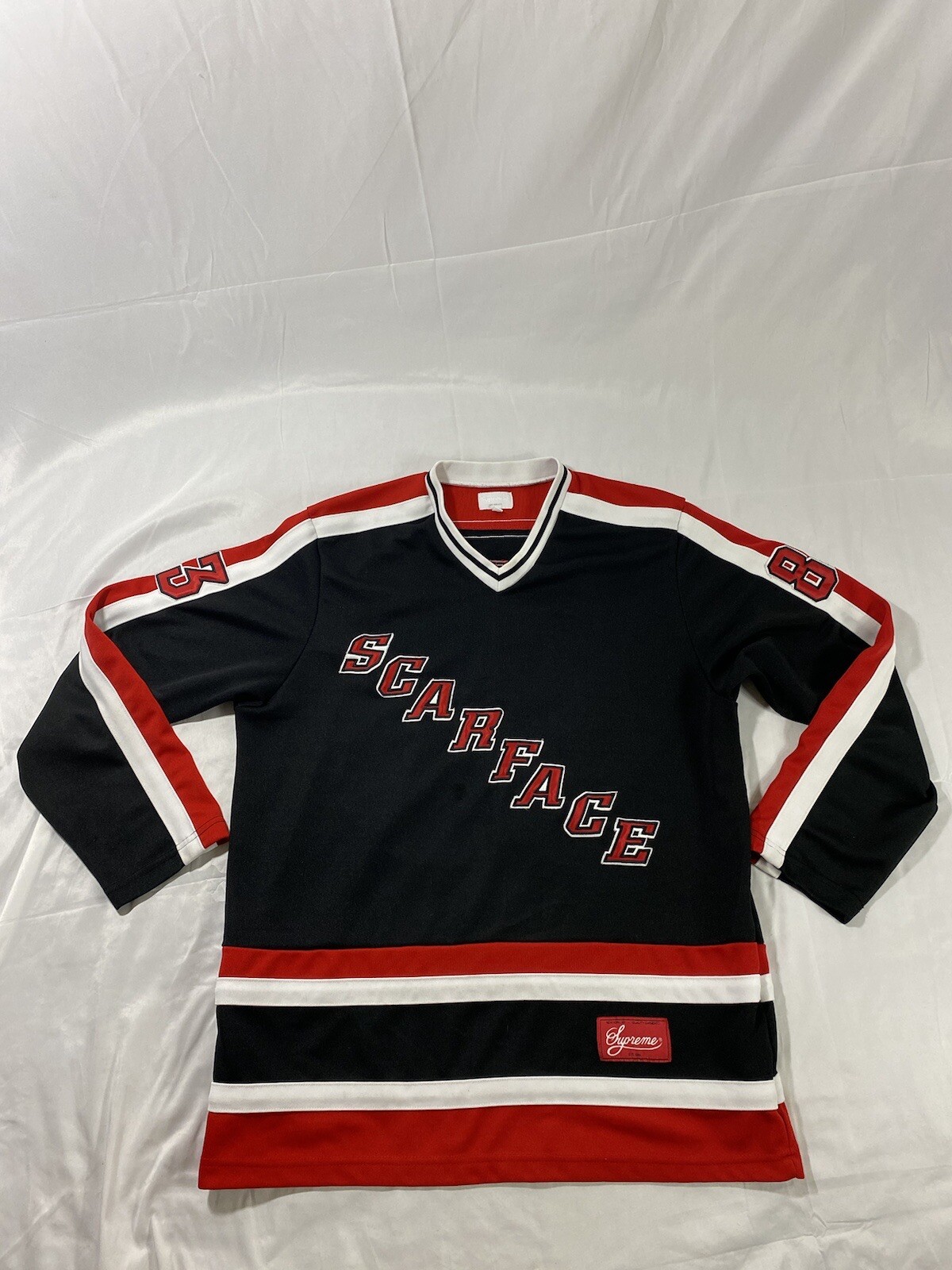 Supreme 2017 Fall/Winter Scarface Hockey Jersey L Black Red Tony Montana 83 gallery