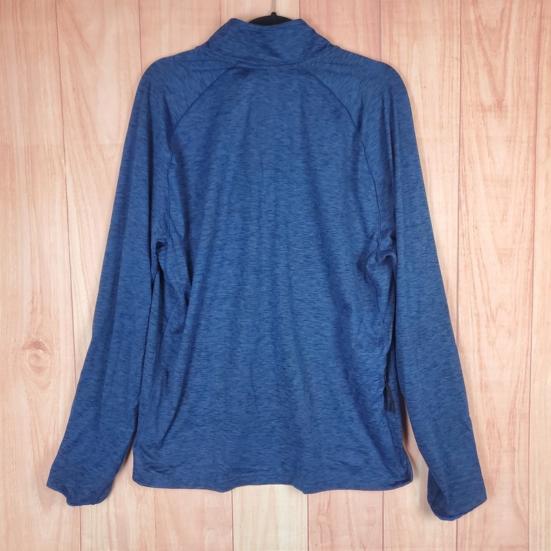 Vrst Mens Shirt Sz Large Blue Polyester Stretch 1/4 Zip Long Sleeve Mock Neck gallery