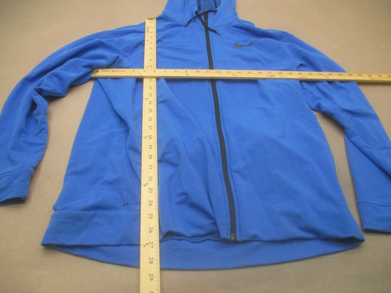 Nike Size XL Mens Blue Hooded Long Sleeve Logo Full Zip Activewear Jacket 178 gallery