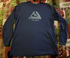 Patagonia Live Simply Men’s Long Sleeve Shirt XL Navy Packet Knife