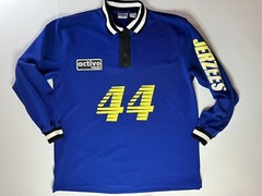 Jerzees Athletic Gear Longsleeve Jersey Blue Mens Size Large Vintage Quarter Zip