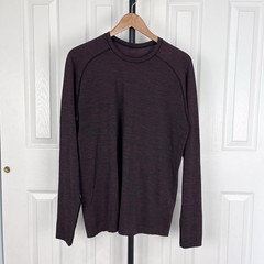 Lululemon Metal Tech Vent Long Sleeve Medium Maroon Burgundy