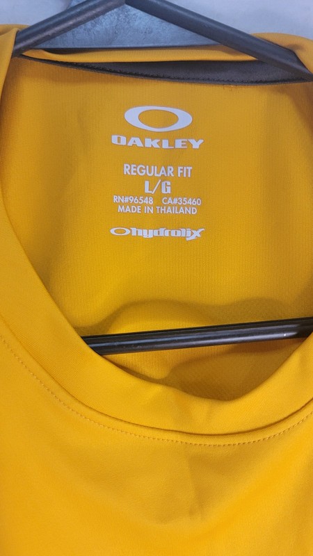 Oakley Ohydrolix Short Sleeve Shirt Yellow/Orange w pocket Large gallery