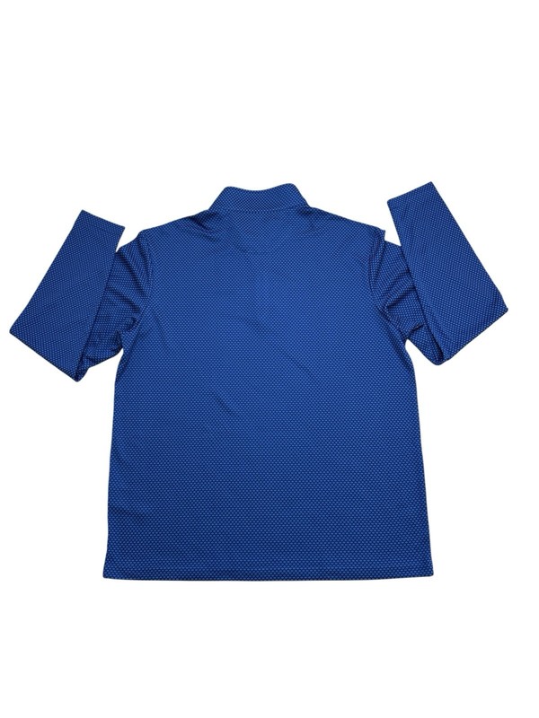 MAELREG Performance Pullover Mens Large Blue Print 1/4 Zip Long Sleeve Golf NWT gallery