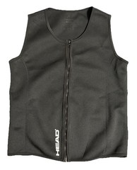 HEAD Neoprene Sauna Vest Mens Sweat Weight Loss Zip Black Gym M/L