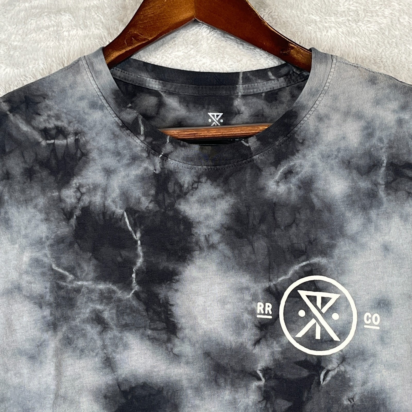 Roark Revival Mens XL Tie Dye T Shirt Black Gray Skate Company of Waywards gallery