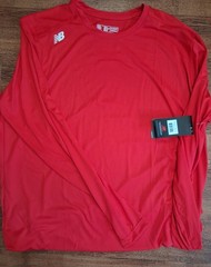 New Balance NB LS Tech Tee Men’s 2XL Red Long Sleeve Polyester Running Tee