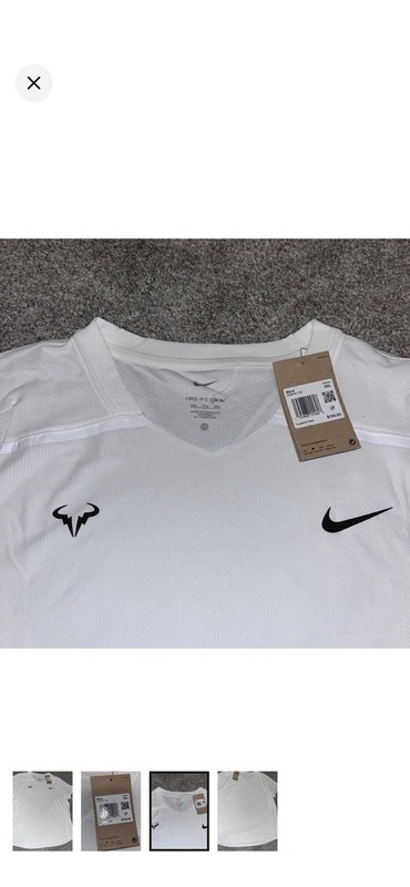 Nike Court $105 NEW Rafa Nadal Dri-FIT ADV White Tennis Shirt DD8540-100-XXL gallery