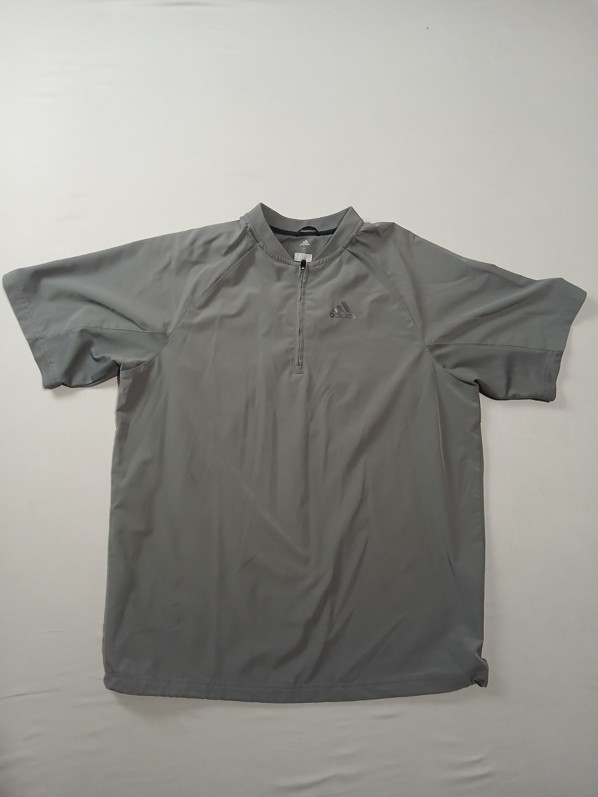 Adidas ClimaLite 1/4 Zip Golf Windbreaker Shirt Mens S Gray Short Sleeve gallery