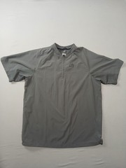 Adidas ClimaLite 1/4 Zip Golf Windbreaker Shirt Mens S Gray Short Sleeve