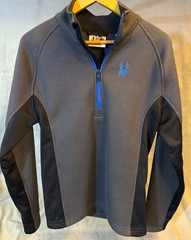 SPYDER Pullover Mens Sm Gray Black Core Outbound 1/4 Zip Athletic Ski Top Jacket