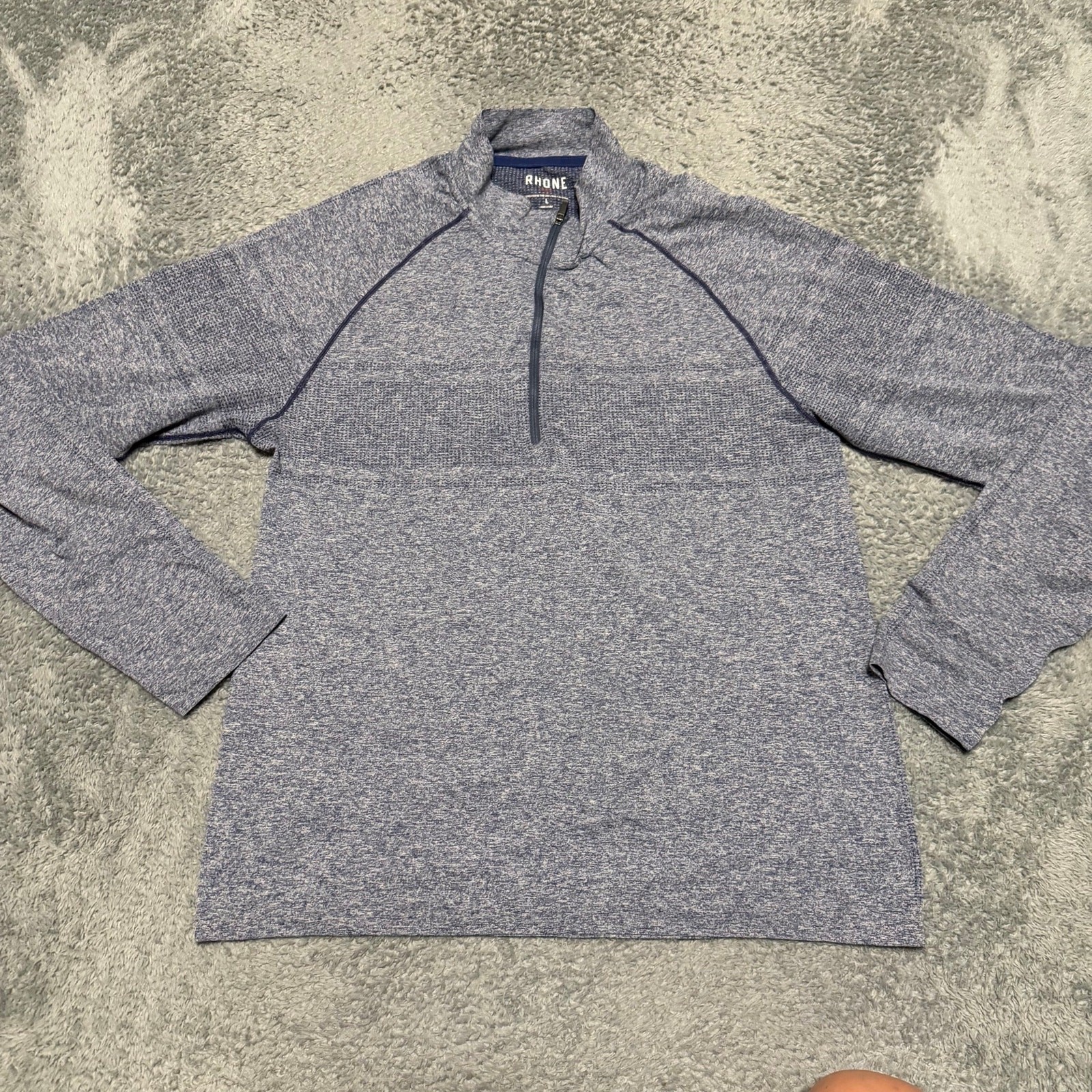 RHONE Celliant Performance Long Sleeve Shirt Men Large Seamless 1/4 Zip Pullover gallery