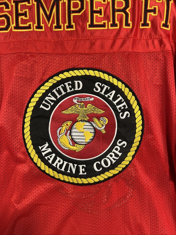 U.S Marines Officially Licensed Men's Embroidered Football Jersey JWM Size Large gallery