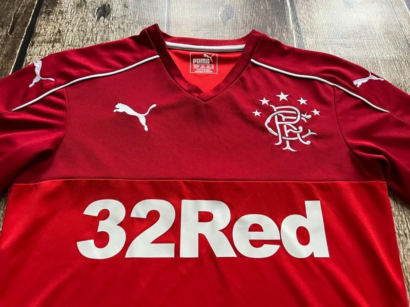 PUMA GLASGOW RANGERS SOCCER TRAINING JERSEY RED MENS XS EXCELLENT CONDITION gallery