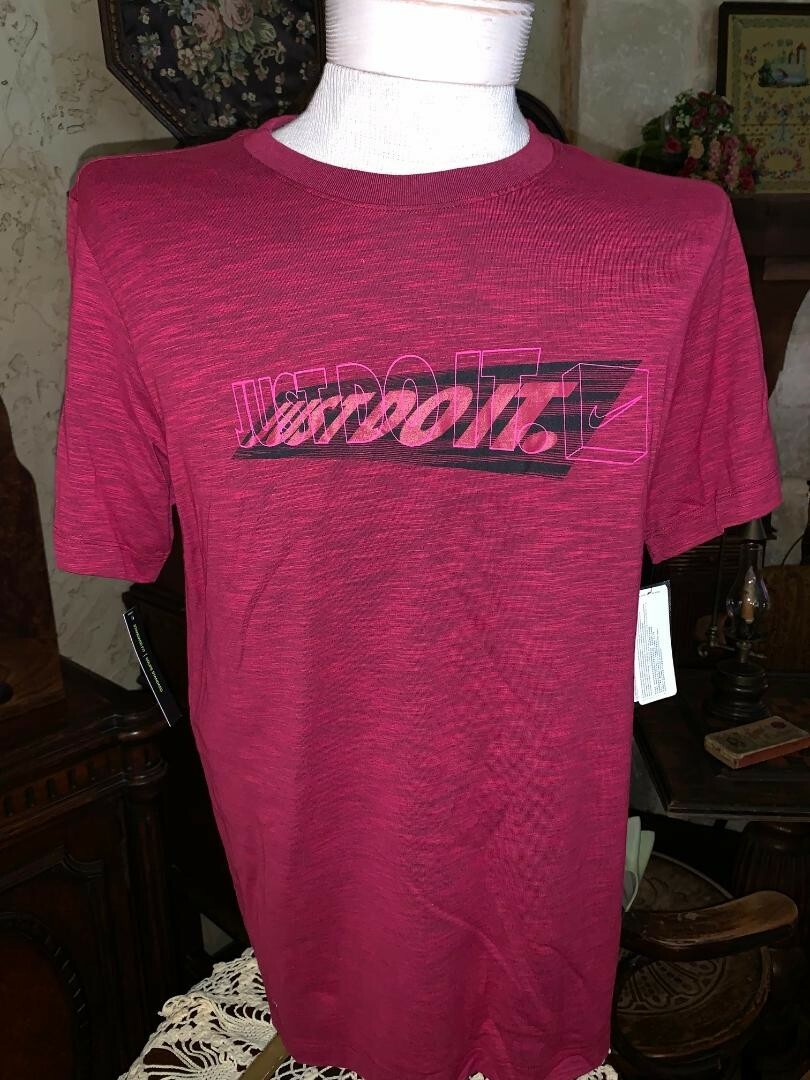 Nike NSW JDI Screen Tee Men's M Heathered Burgundy CK4261-620  NEW W/Tags gallery