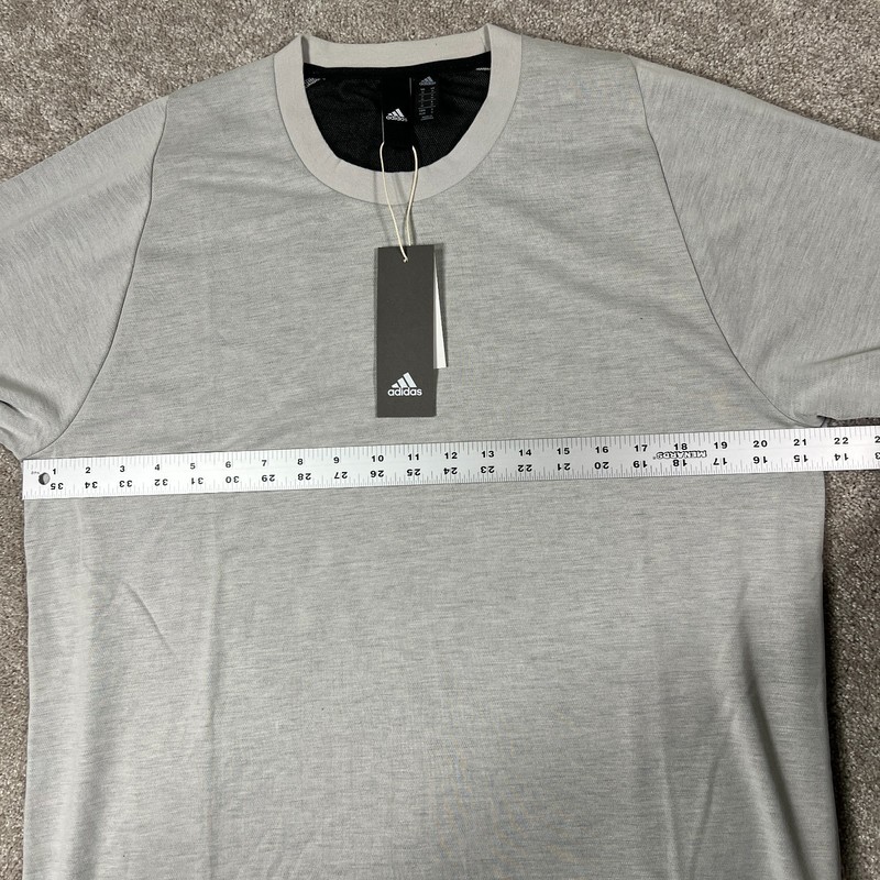 Adidas Mens Medium Gray Inside Mesh Tech Knit Short Sleeve Athletics T-Shirt NWT gallery