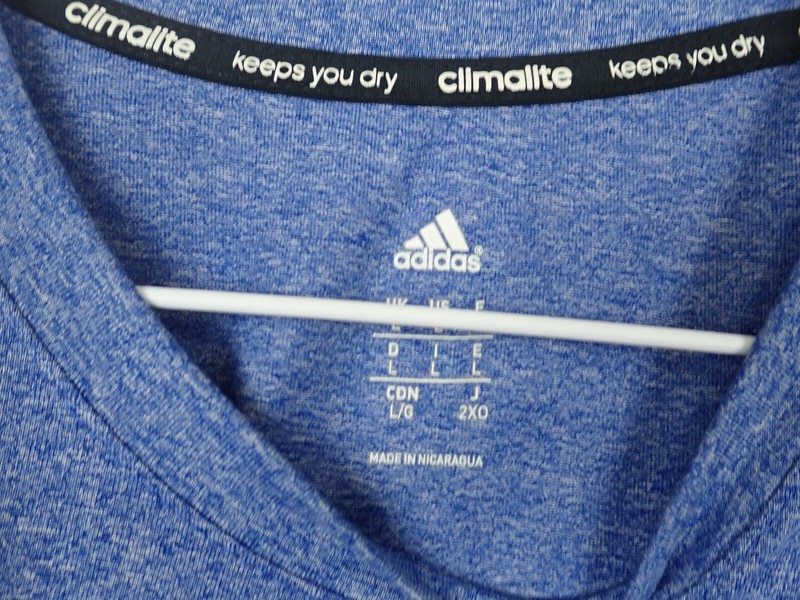 Adidas T-Shirt Mens L Blue Heather Tee Climalite Lightweight Quick Drying gallery