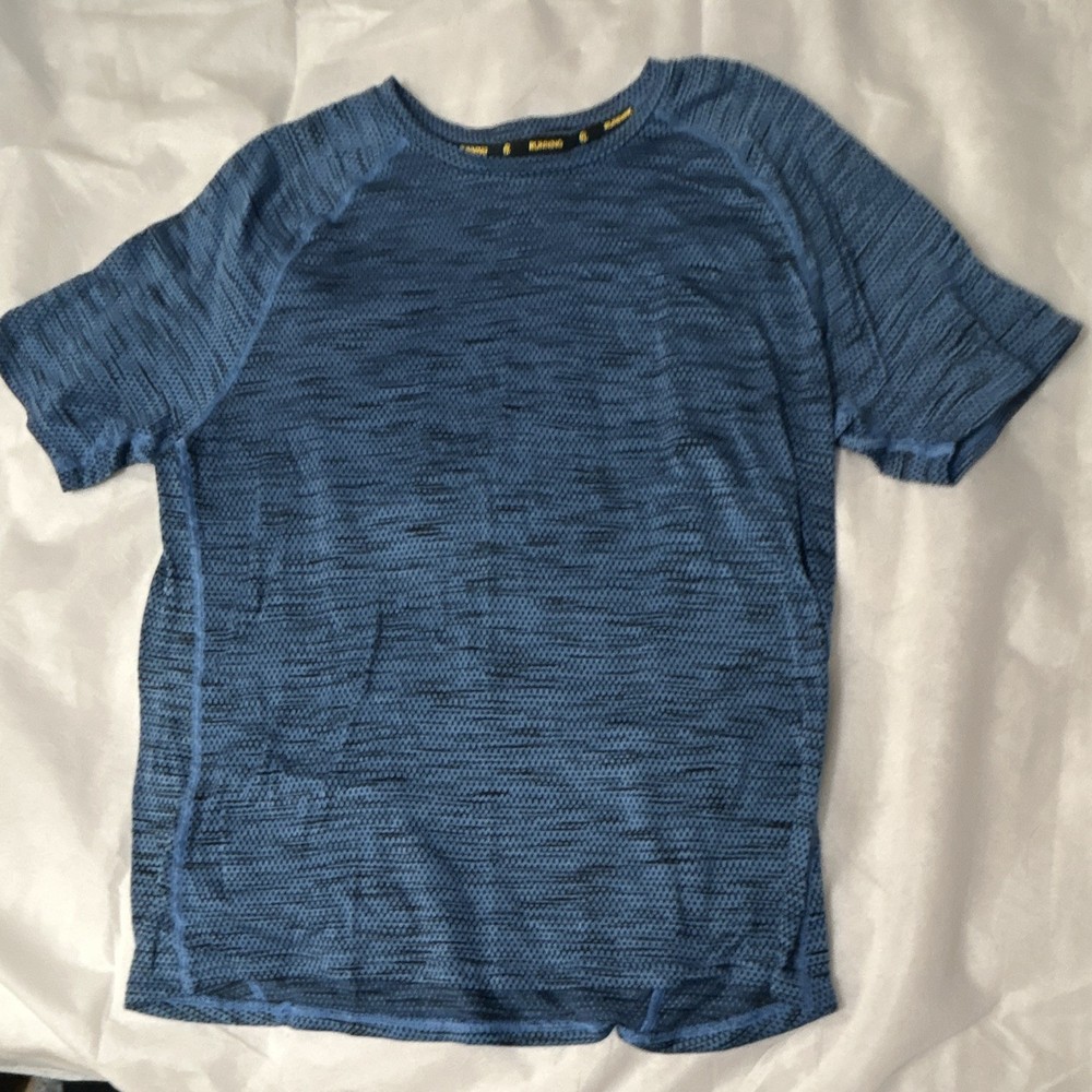 Champion Running Men’s Breathable Heathered Logo Crew Neck Tee Blue L