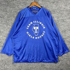 VINTAGE 90s Team Illinois Girls Hockey Jersey Mens Size XL Mesh K1 Sportswear