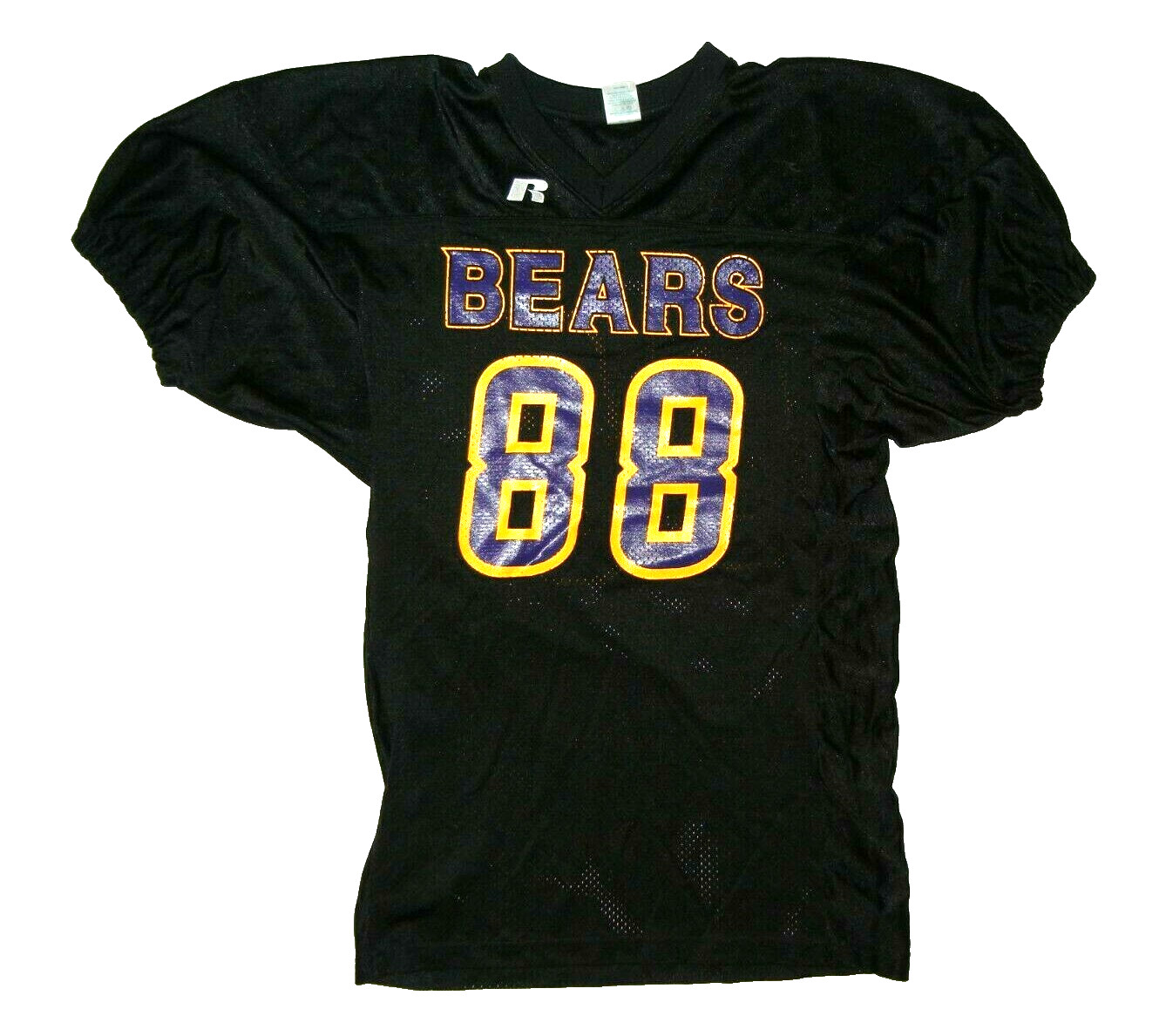 RUSSELL ATHLETIC Black/Purple #88 BEARS FOOTBALL JERSEY On-Field Team Sz Men's L gallery
