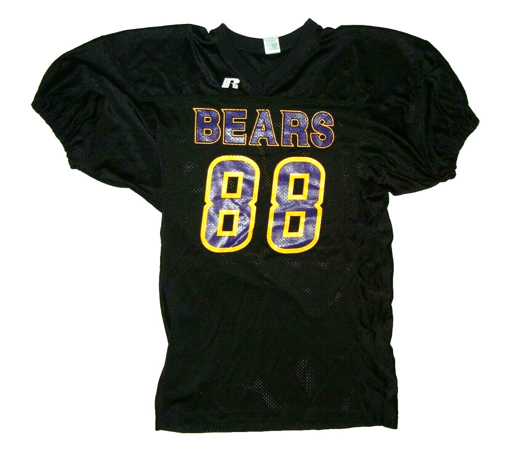 RUSSELL ATHLETIC Black/Purple #88 BEARS FOOTBALL JERSEY On-Field Team Sz Men's L