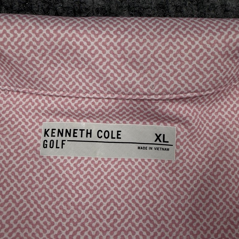 NWT Kenneth Cole Golf 1/4 Zip Pullover Mens XL Pink Stretch Wicking Performance gallery