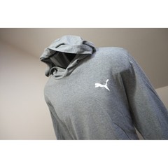 Puma Hooded Sweat Shirt T-Shirt Mens XL Grey Long Sleeve Athletic Performance