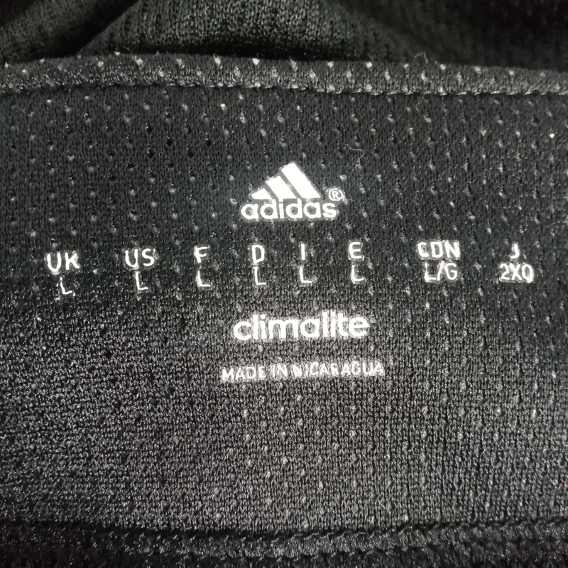 Adidas Climalite Three Stripe Baseball Jersey Black White Gothic B Logo Size L gallery