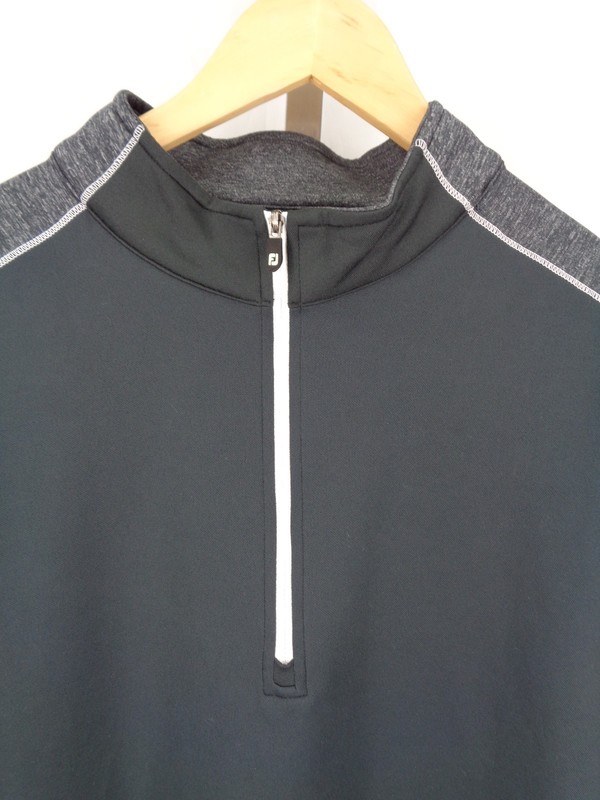 Footjoy FJ Black Heathered 1/4 Zip Top Jacket Size Medium Athleisure Golf Active gallery