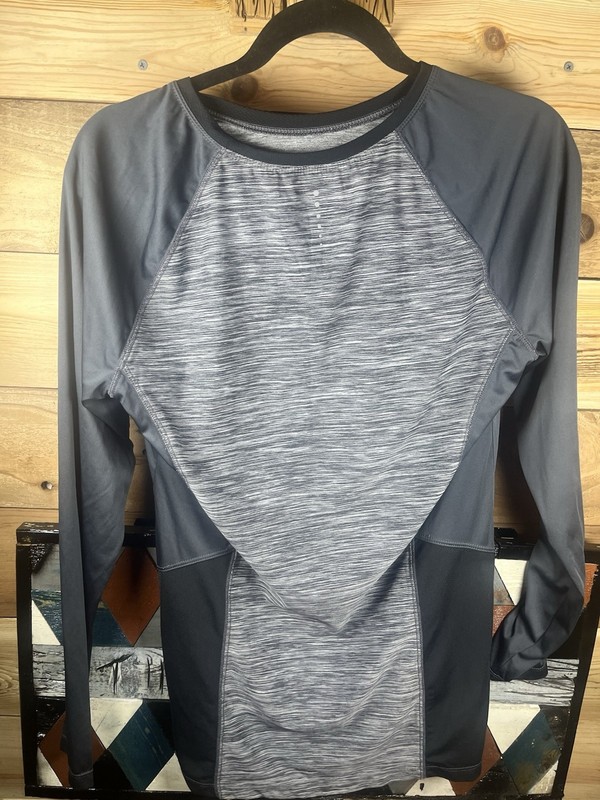 Impact Men's Gray Heathered Polyester Stretch Athletic Crew Neck Tee L gallery
