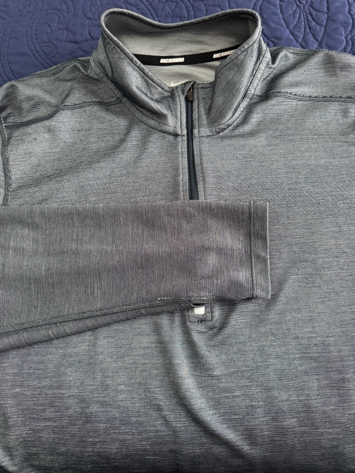 NIKE RUNNING Mens LS Dri-Fit Blue 1/4 Zip Pullover Running Shirt XL gallery