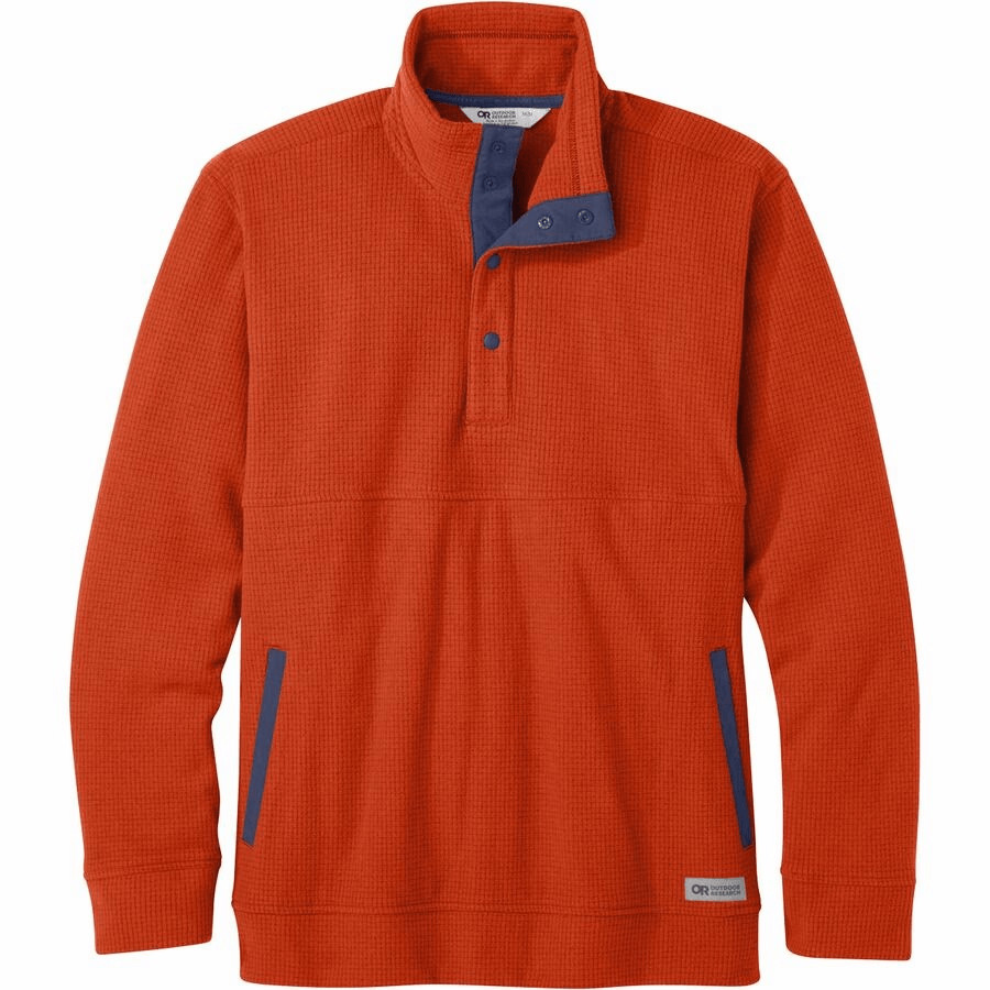 Outdoor Research Men’s Fleece Pullover Trail Mix Snap Orange Large gallery
