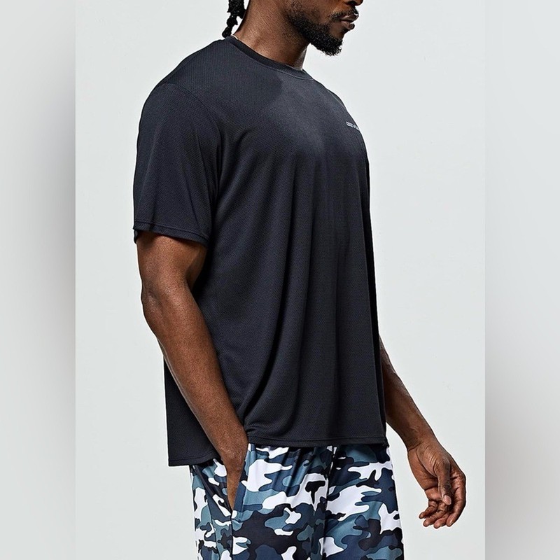 Devops Black Mesh Crewneck Men's 3XL Short Sleeve Dry Fit T-Shirt Athletic Shirt gallery