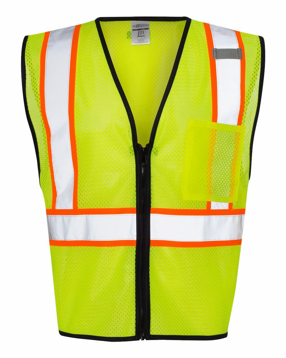 Kishigo Mens 100% Poly Economy Contrasting Vest With Zippered Front - 1527-1528 gallery
