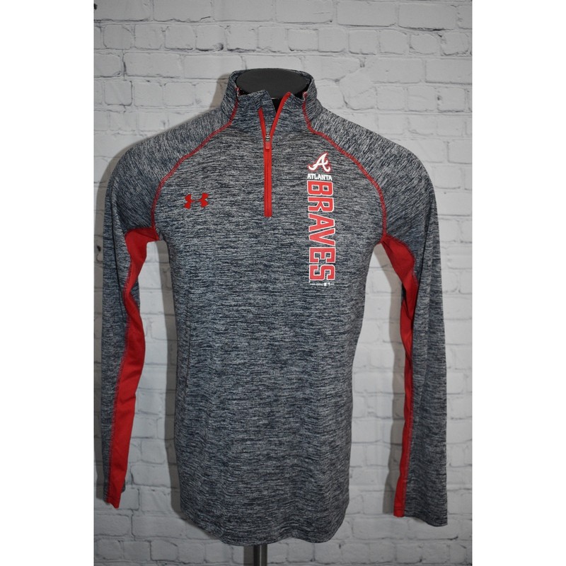 Under Armour Golf Pullover Shirt 1/4 ZIP Men Size Small Atlanta Braves Baseball gallery