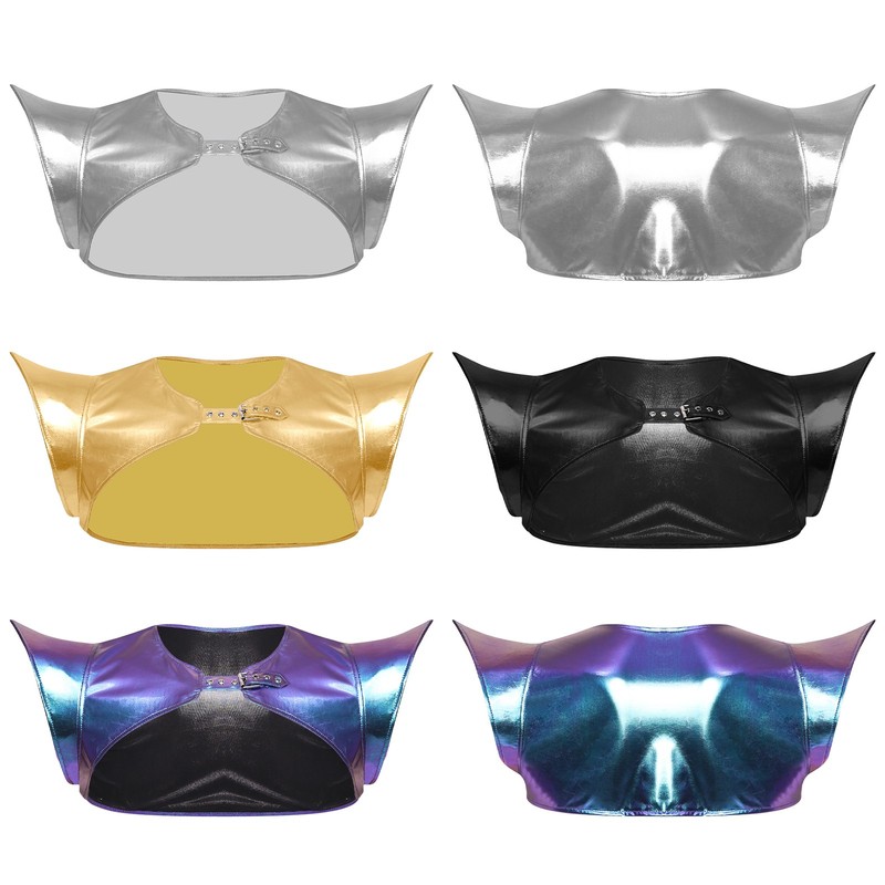 US Men Metallic Fancy Shiny Shoulder Armor Structured Armor Shrug Chest Harness gallery