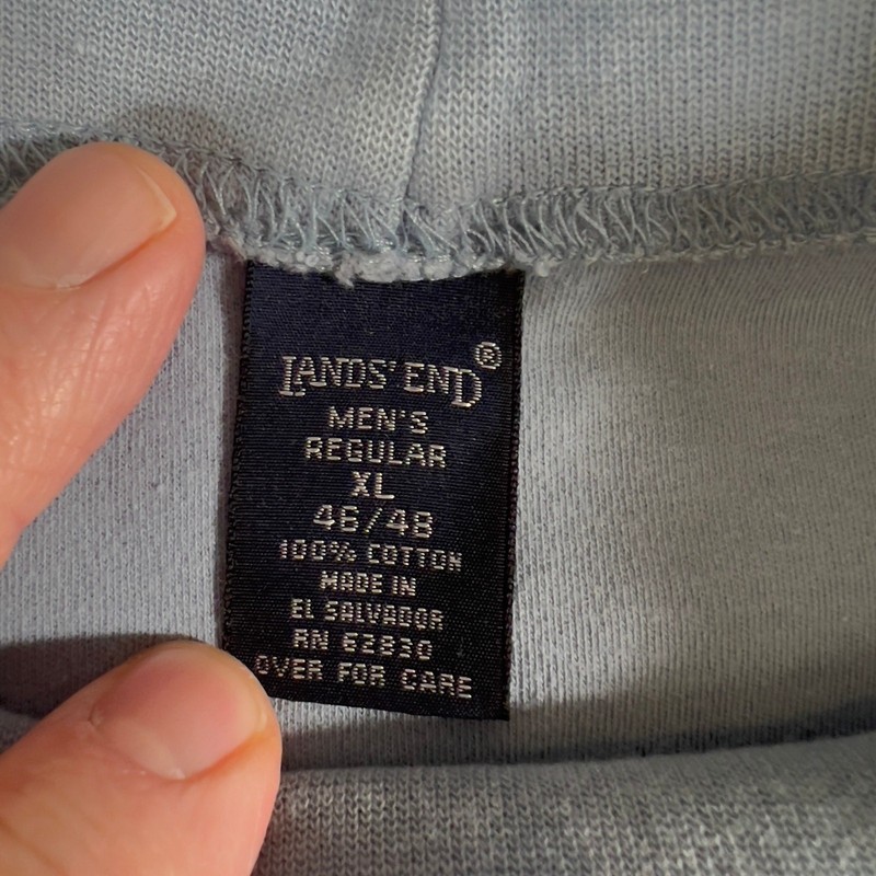 Lands' End Mock Neck Base Layer Men's XL Reg 46/48 Powder Blue Skiing Winter gallery