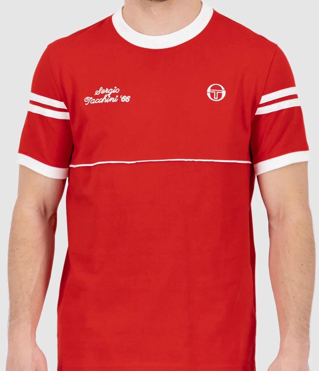 Arsenal Colours - Sergio Tacchini Orion Davis Red Tennis T-Shirt - Ltd Edition gallery