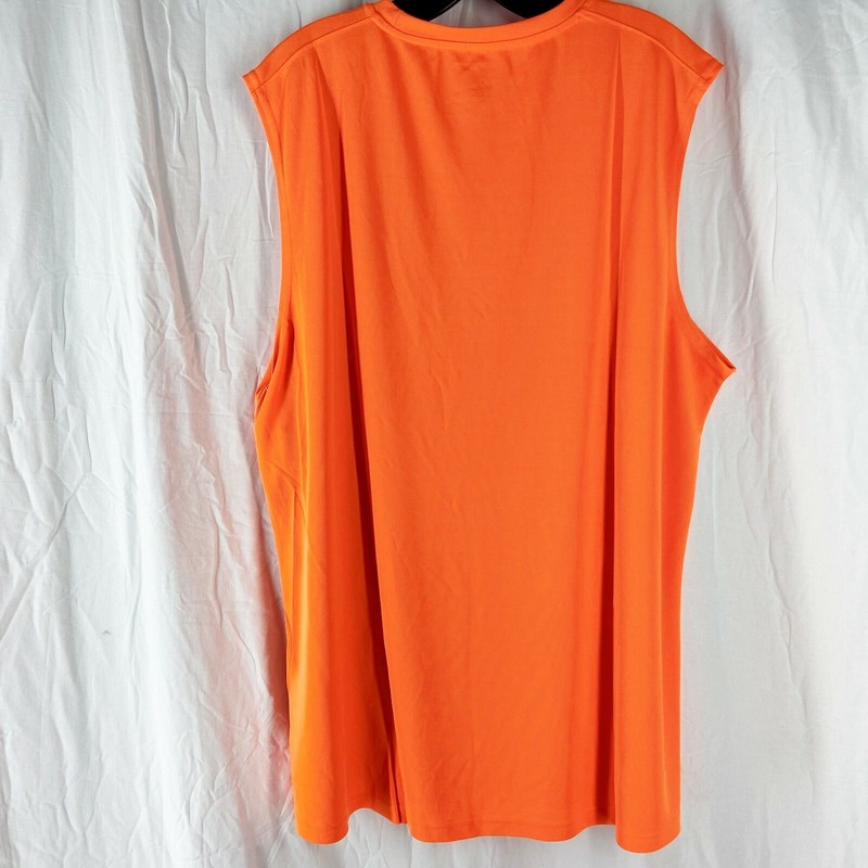 ASICS Mens Circuit 8 Warm-up Sleeveless Shirt Neon Orange Size 3XL gallery