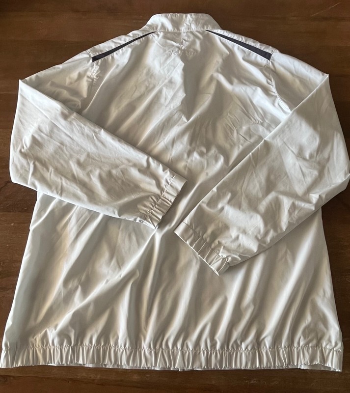 Mens PEBBLE BEACH Performance White Zip Up Jacket XL Water and Wind resistant EC gallery