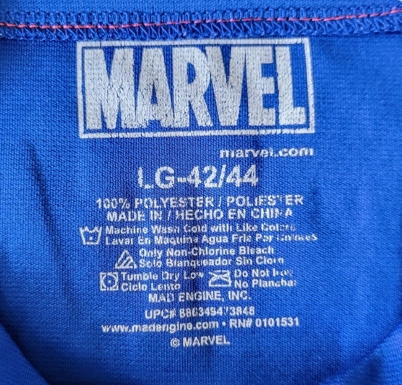 Marvel Superhero Captain America Blue Baseball Jersey #41 Mens Size Large 42-44 gallery