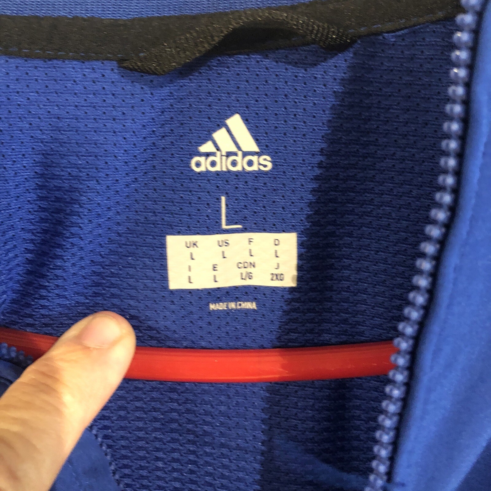 Men’s Team Adidas 1/4 Zip Blue Jacket Baseball Golf Size Large EUC gallery